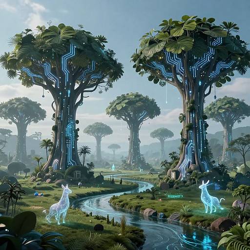 Surreal AI-Infused Nature Landscape