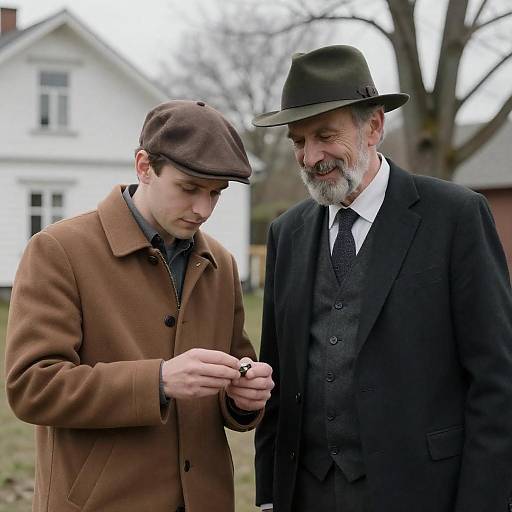 Two Men Outdoors: A Portrait of Contrast