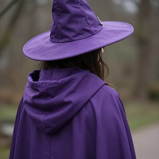 Close-up of Witch in Purple Cape