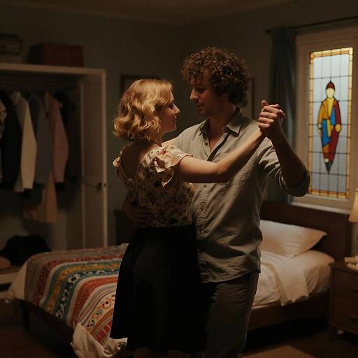 Intimate Dance in a Cozy Bedroom