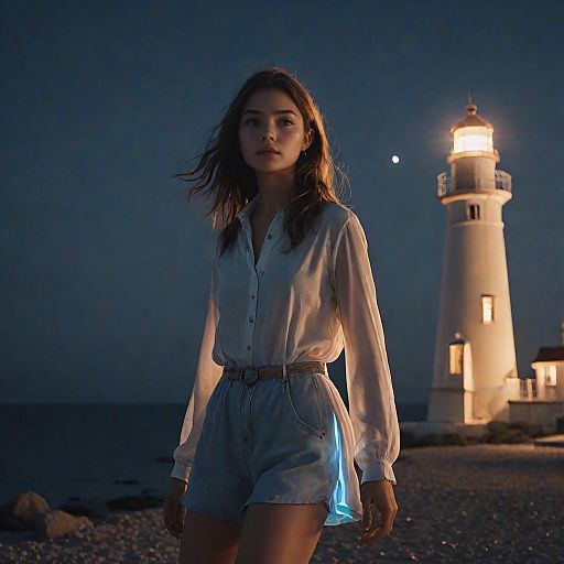 Cinematic Fashion Portrait by the Sea