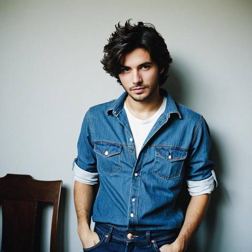 Young Man in Denim Shirt and Jeans