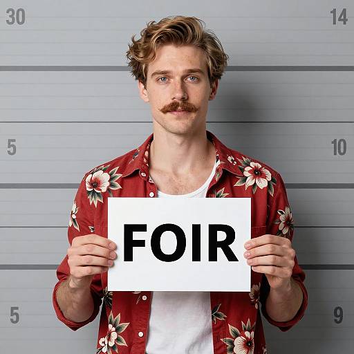 Portrait of a Man with Measurement Sign