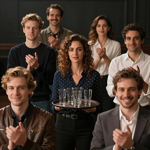 Celebration in a Dimly Lit Room