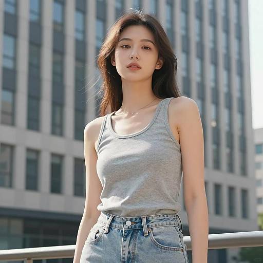 Confident Young Woman in Urban Setting