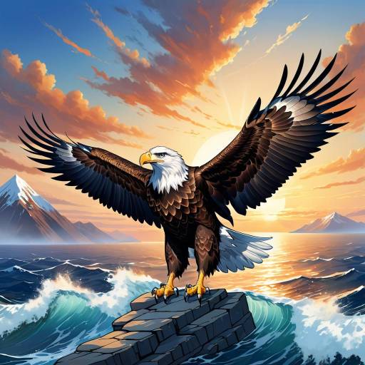 Majestic Eagle Facing the Ocean Horizon Majestic Eagle Facing the Ocean Horizon