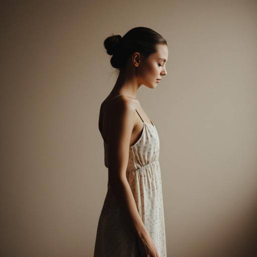 Graceful woman in lingerie nightgown