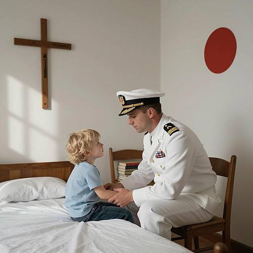 Emotional Moment in a Sparse Room