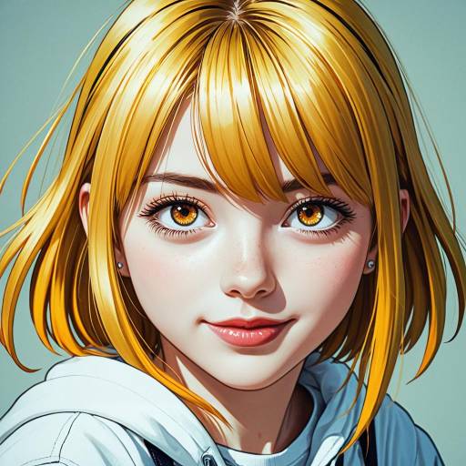 Vivid Anime Portrait of a Caring Woman