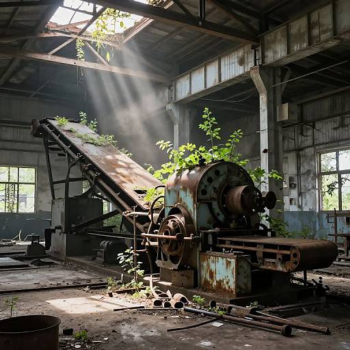 Post-Apocalyptic Abandoned Factory Interior