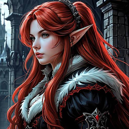 Castlevania Style Red-Haired Girl