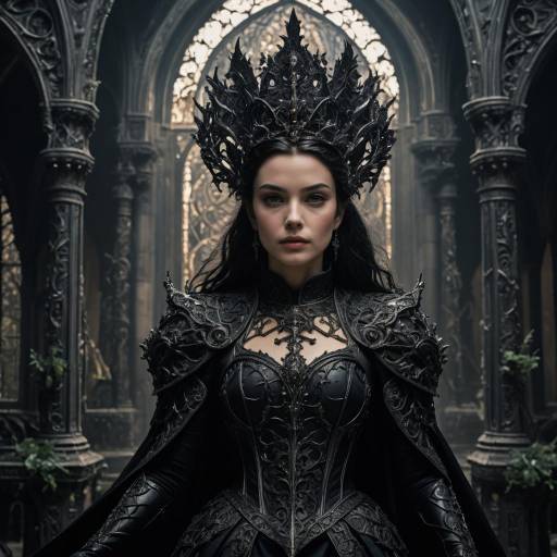 Gothic Fantasy Queen in Dark Cathedral