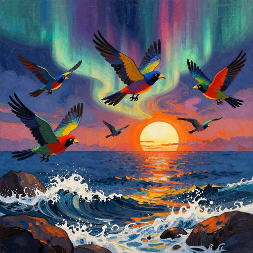 Surreal Parade of Exotic Birds