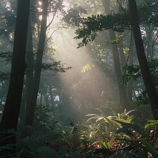 Serene Misty Forest Light Diffusion