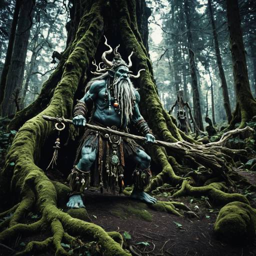 Enchanted Troll Shaman in Ancient Forest
