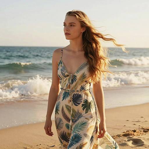 Anya Taylor-Joy on Sunlit Beach