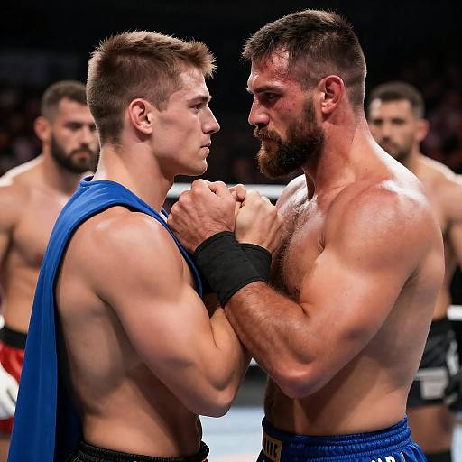 Intense Encounter in a Dimly Lit Arena