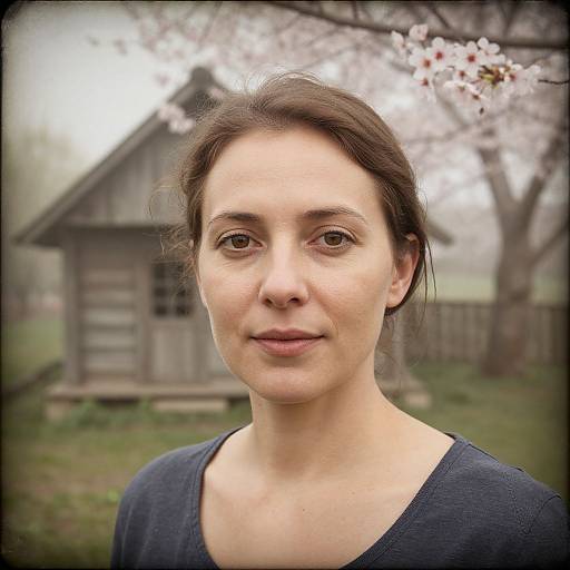 Vintage Woman in Rustic Garden