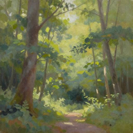 Peaceful Forest Oil Painting