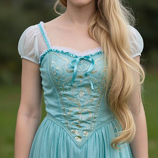 Close-Up of Woman in Tangled Dress