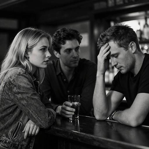 Bar Scene: A Moment in Monochrome