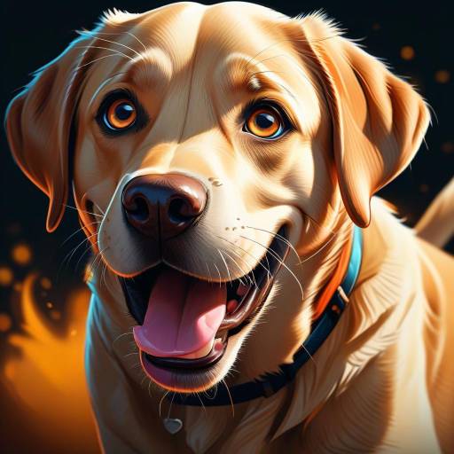 Joyful Cartoon Labrador Retriever Artwork