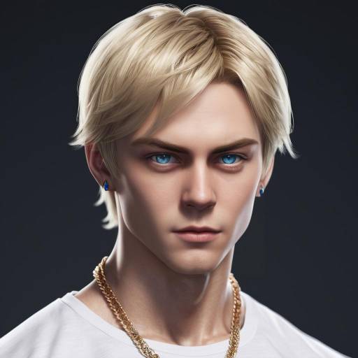 Realistic Portrait of a Boy with Earrings