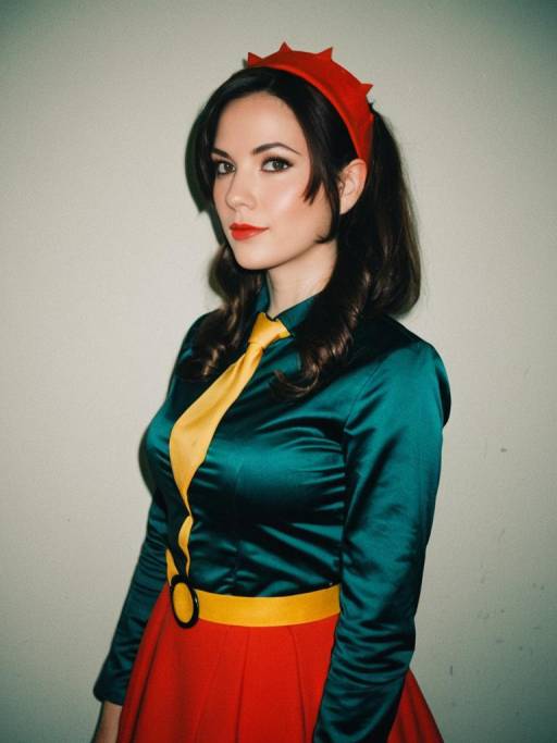 Woman in Candace Flynn Cosplay Costume