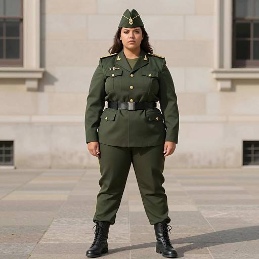 Confident Plus Size Military General Portrait