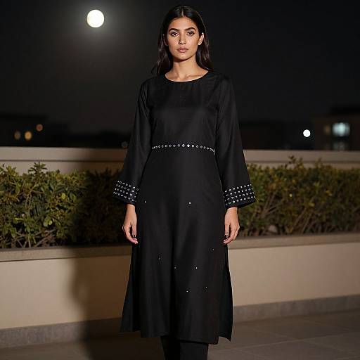Minimalist Matte Black Salwar Suit