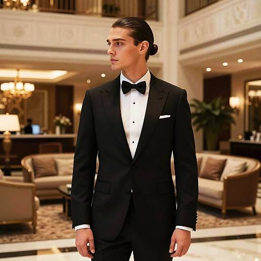 Sleek Ponytail Male Executive Portrait