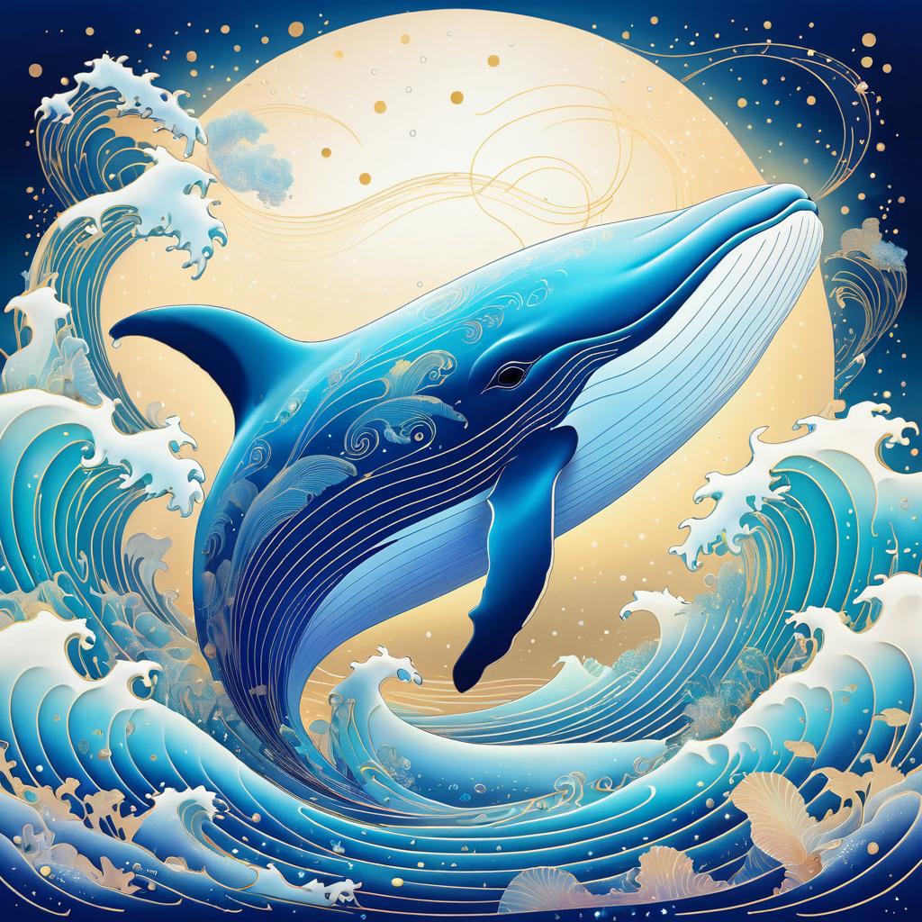 Dreamy Ethereal Whale in Soft Colors