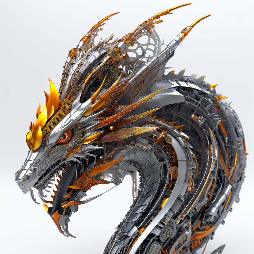 Hyperrealistic Robotic Dragon Portrait