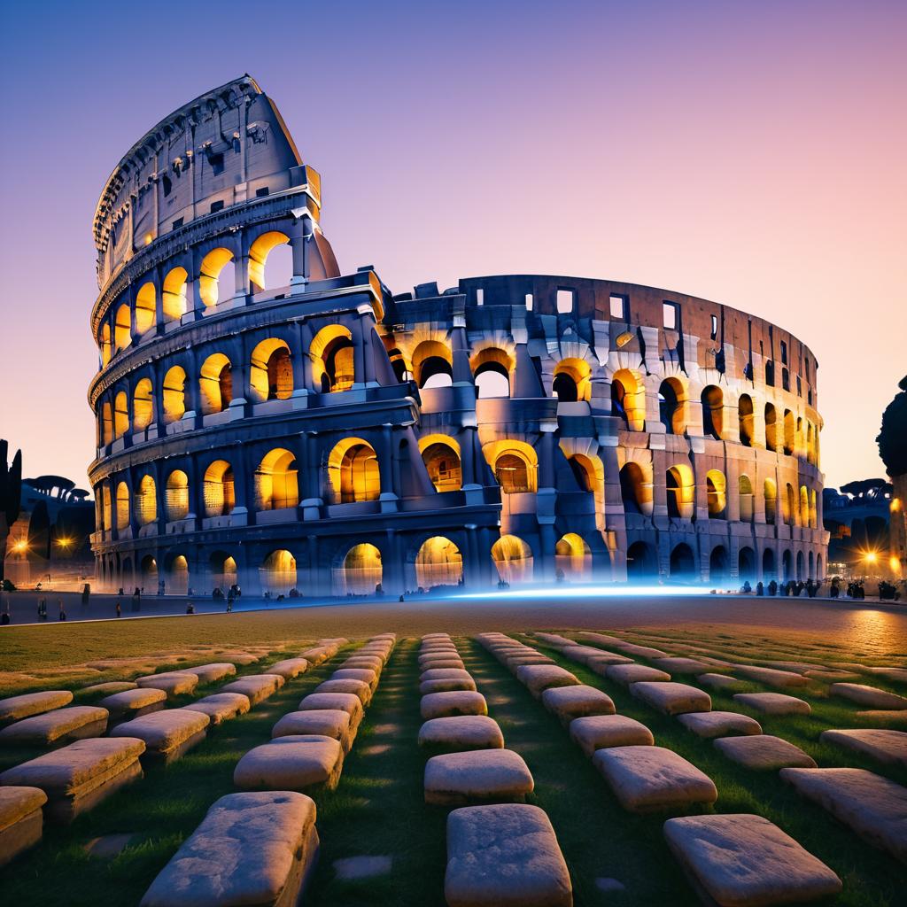 Dusk Colosseum: Ancient Stones Illuminated