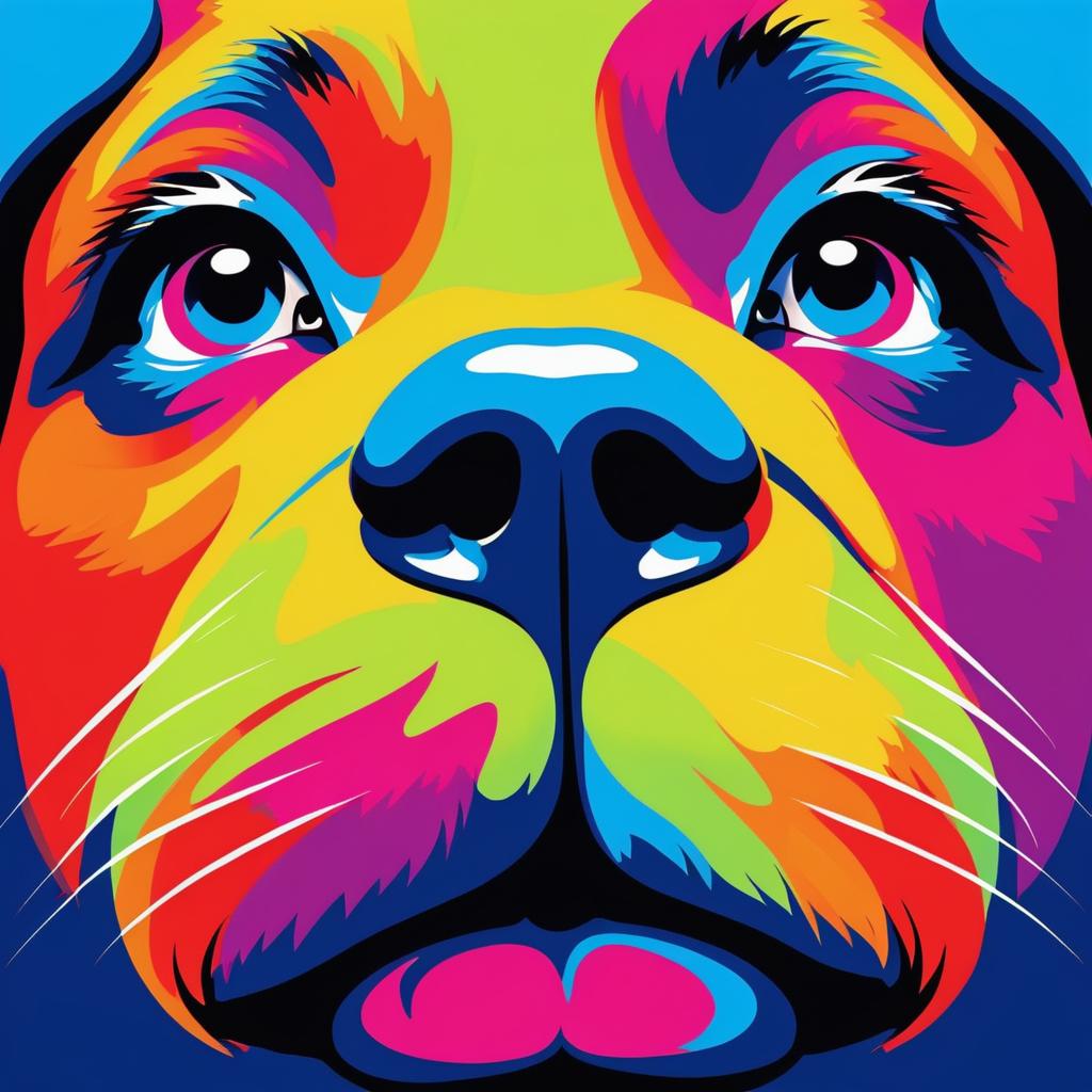 Pop Art Dog Nose in 3D Style