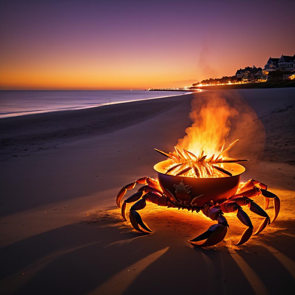 Giant Crab vs. Sunset Bonfire Encounter