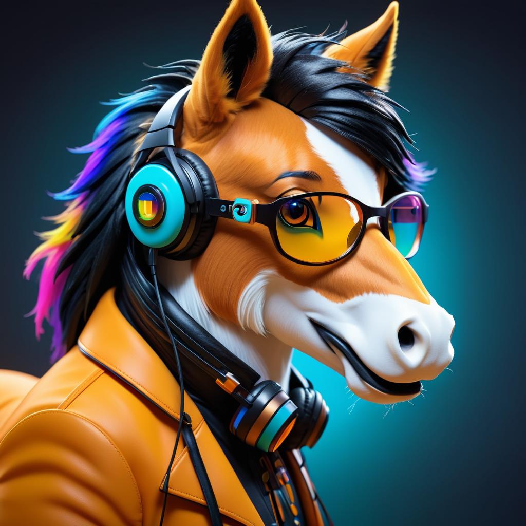 Furry Anthropomorphic Horse Profile Art