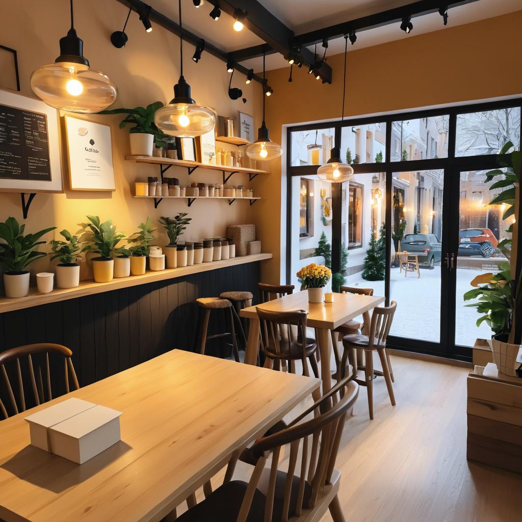 Charming and Inviting Coffee Shop Scene