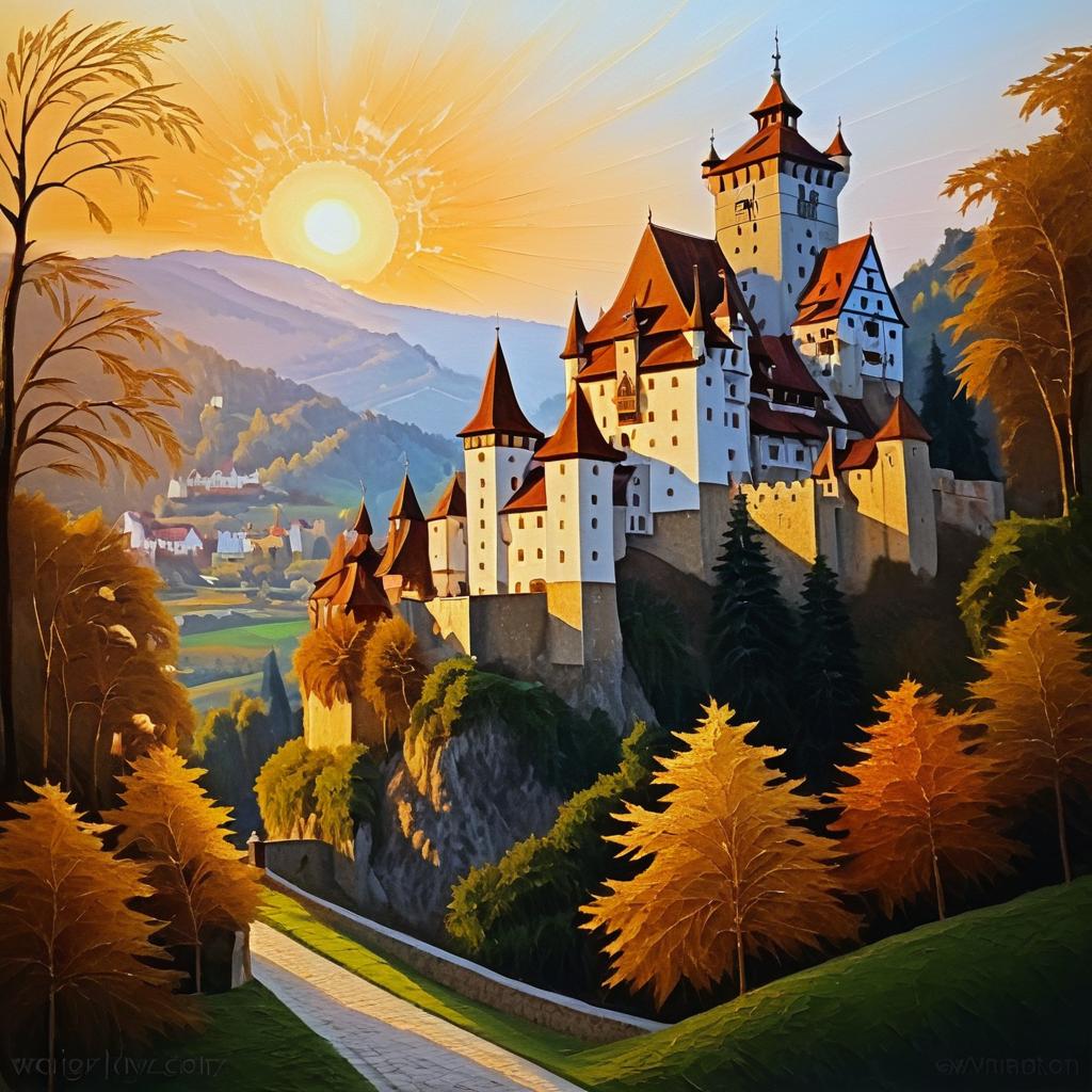 Magical Sunrise Over Bran Castle