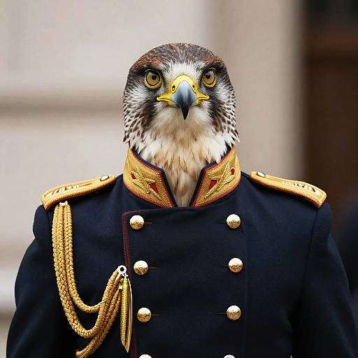 Anthropomorphic Falcon Politician Portrait