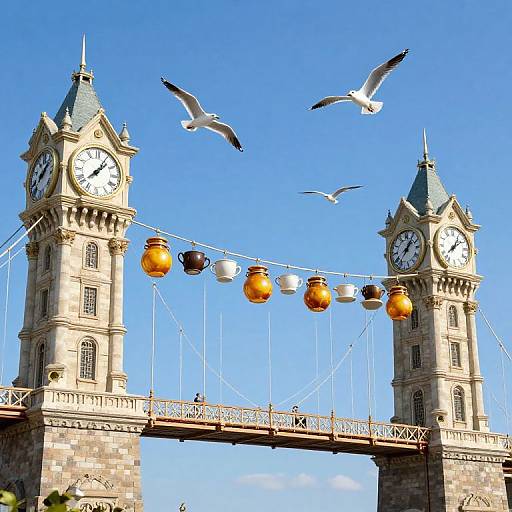 Whimsical 3D Fantasy Bridge Scene