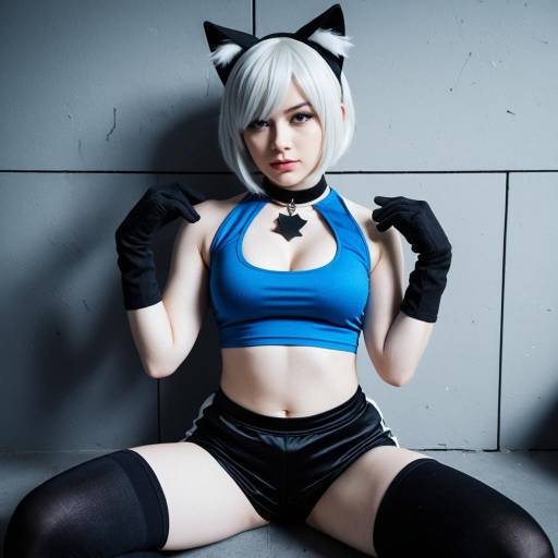 Cosplay Woman in Ms. Fortune Outfit