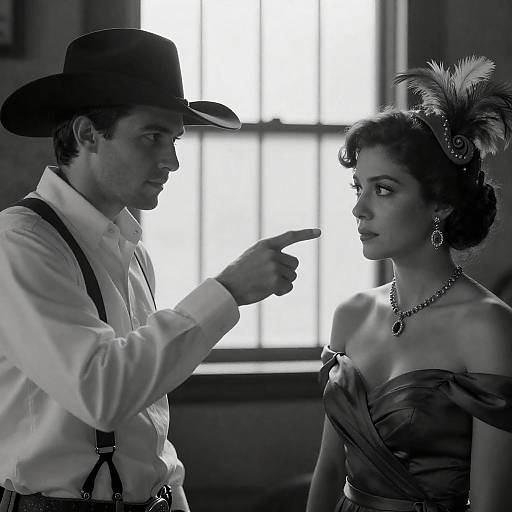 Dramatic Duo: Cowboy and Elegance