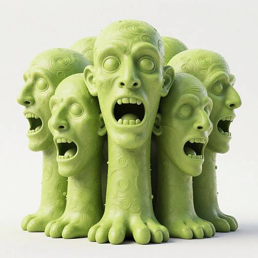 Grotesque Chartreuse Humanoid Figure