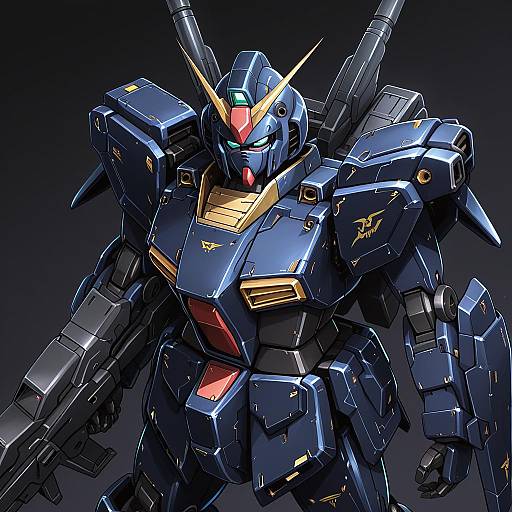 Illustration of Gundam mk ii, gundam in the style of Saku (kudrove)