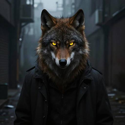 Glowing Werewolf Eyes in Shadows