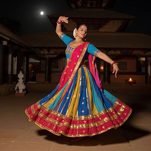 Solo Dancer in Vibrant Traditional Costume