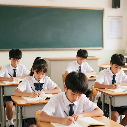 Taiwanese School Uniform Classroom Scene