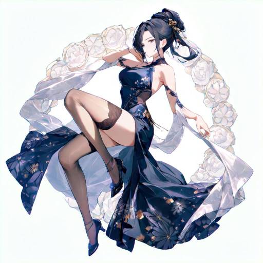 Sophisticated Muse in Floral Elegance