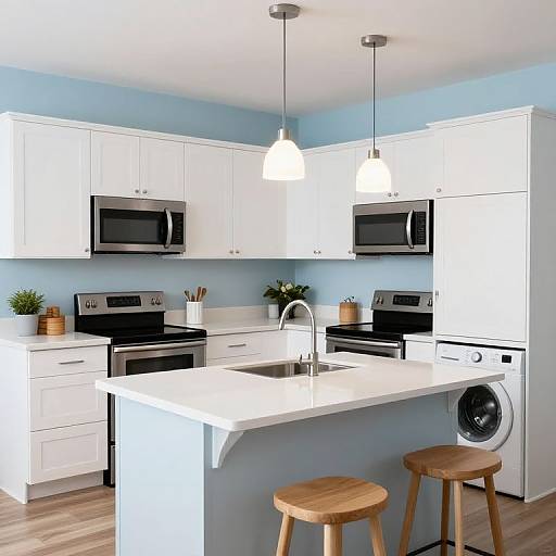 Modern Pastel Blue Kitchen Design